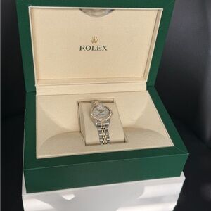 Rolex Datejust Two-Tone White Diamond Dial Diamond Bezel 26mm Ladies Watch